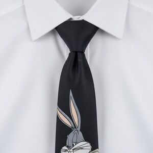 Vintage Looney Tunes Bugs Bunny Necktie Mens One Size Black Stamp Collection